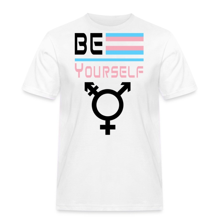 be-yourself-transgender-pride-maenner-workwear-t-shirt-weiss