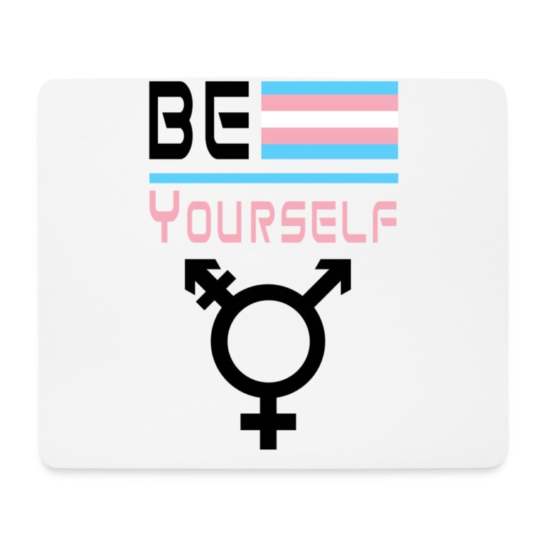 be-yourself-transgender-pride-mousepad-querformat-weiss