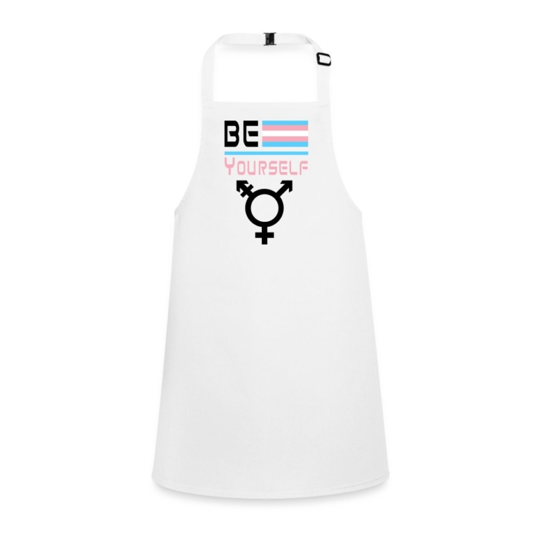 be-yourself-transgender-pride-schuerze-fuer-kinder-weiss
