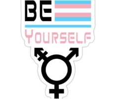 Be Yourself - Transgender Pride - Sticker Mattweiß