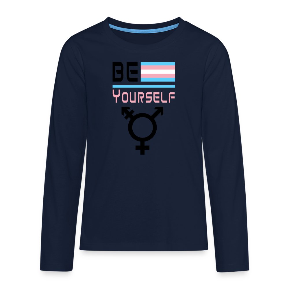 Be Yourself - Transgender Pride - Teenager Premium Langarmshirt Navy