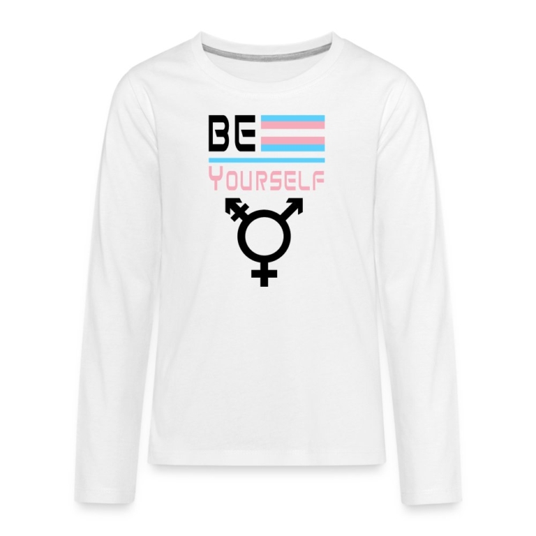 be-yourself-transgender-pride-teenager-premium-langarmshirt-weiss