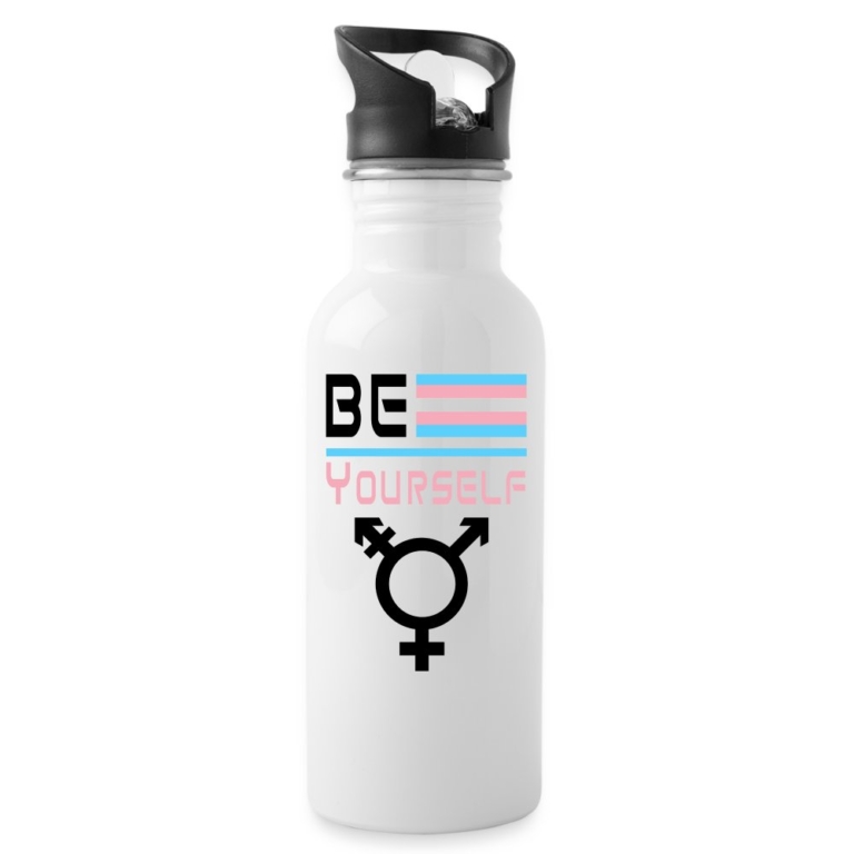 be-yourself-transgender-pride-trinkflasche-mit-integriertem-trinkhalm-weiss