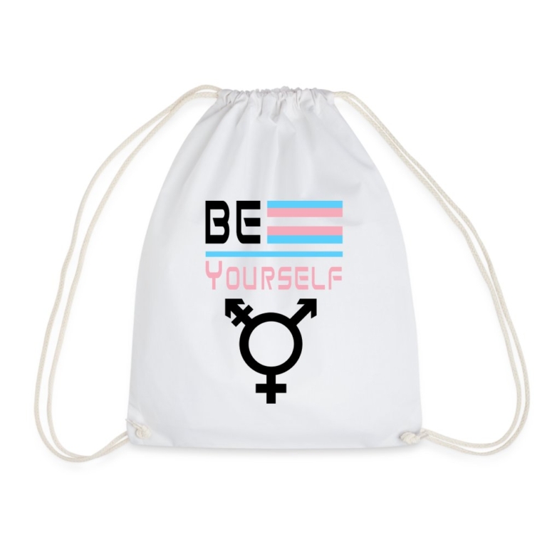 be-yourself-transgender-pride-turnbeutel-weiss