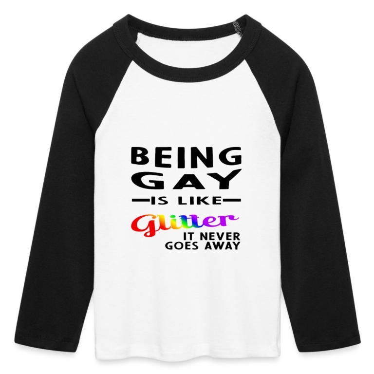 being-gay-is-like-glitter-cropped-frauen-long-sleeve-weiss-schwarz
