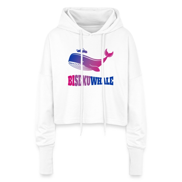 bisexuwhale-cropped-frauen-hoodie-weiss