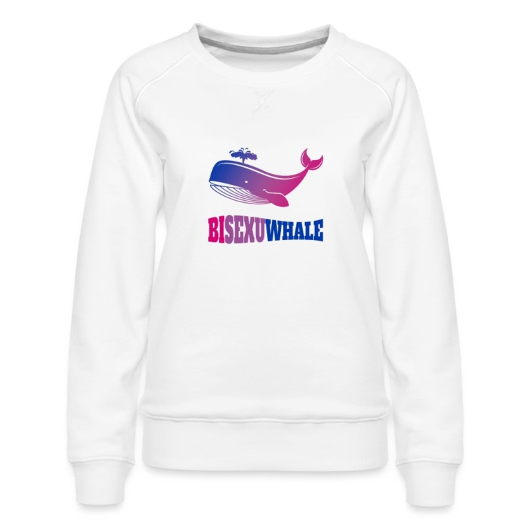 bisexuwhale-frauen-premium-pullover-weiss