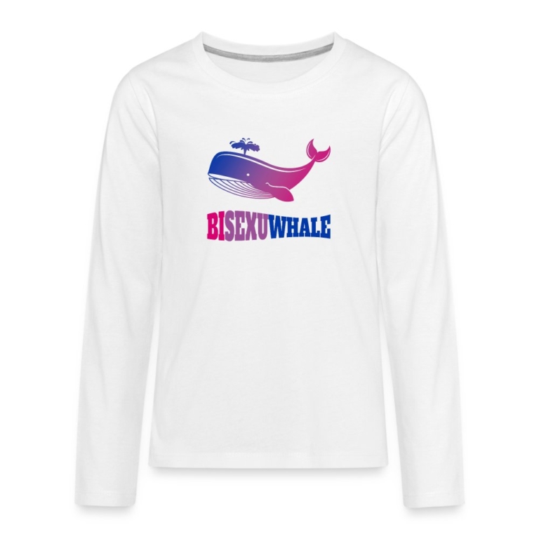 bisexuwhale-teenager-premium-langarmshirt-weiss