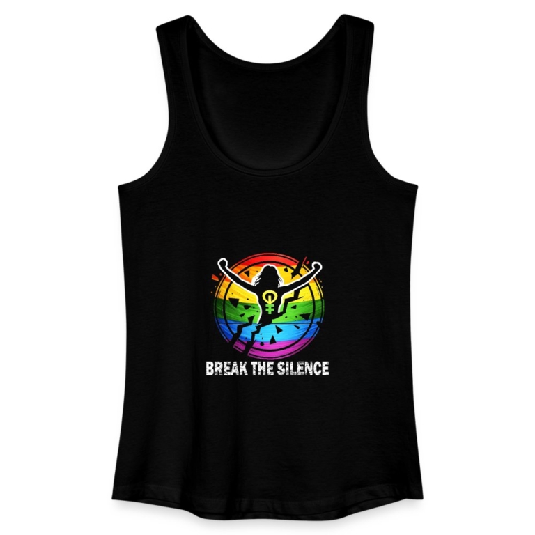 break-the-silence-frauen-bio-tank-top-schwarz