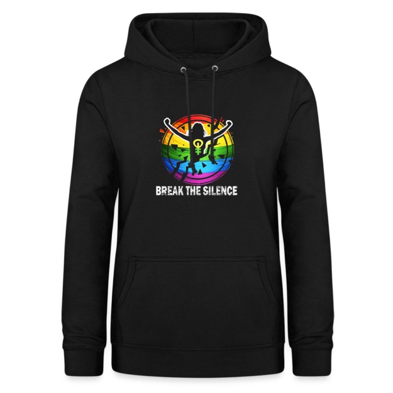 break-the-silence-frauen-hoodie-schwarz