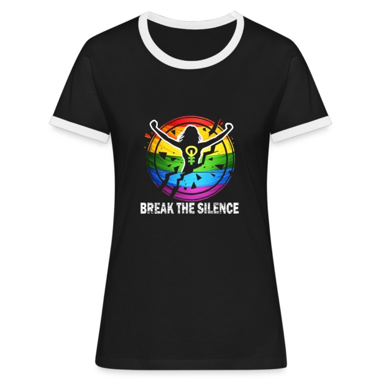 break-the-silence-frauen-kontrast-t-shirt-schwarz-weiss
