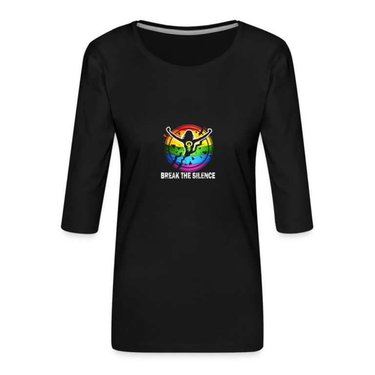 break-the-silence-frauen-premium-34-arm-shirt-schwarz