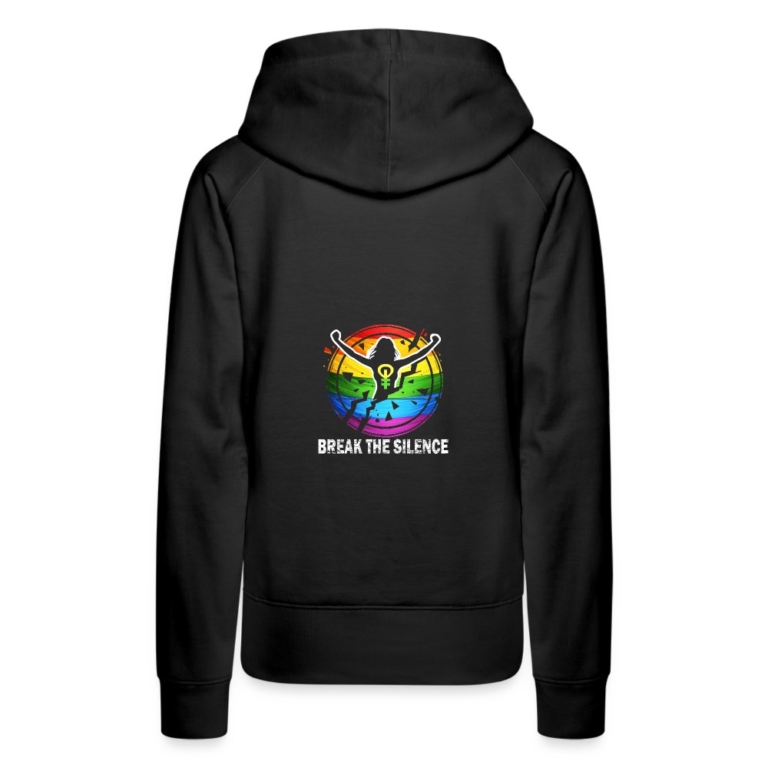 break-the-silence-frauen-premium-hoodie-schwarz