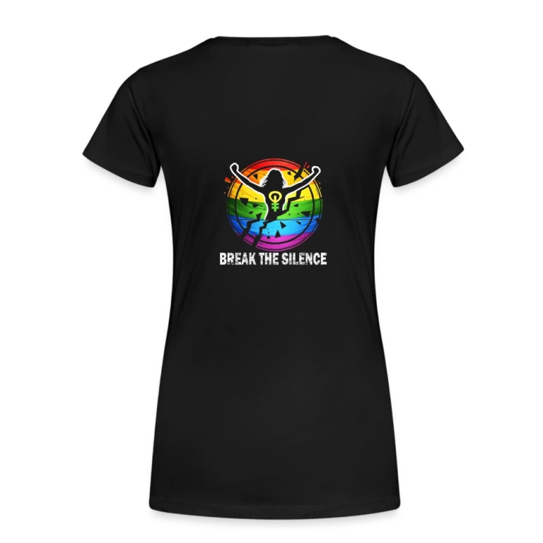 break-the-silence-frauen-premium-t-shirt-schwarz