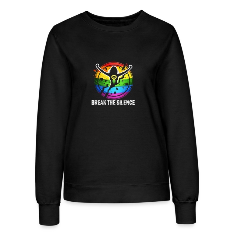 break-the-silence-frauen-sweatshirt-schwarz