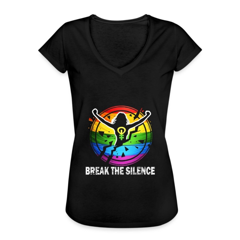 break-the-silence-frauen-vintage-t-shirt-schwarz
