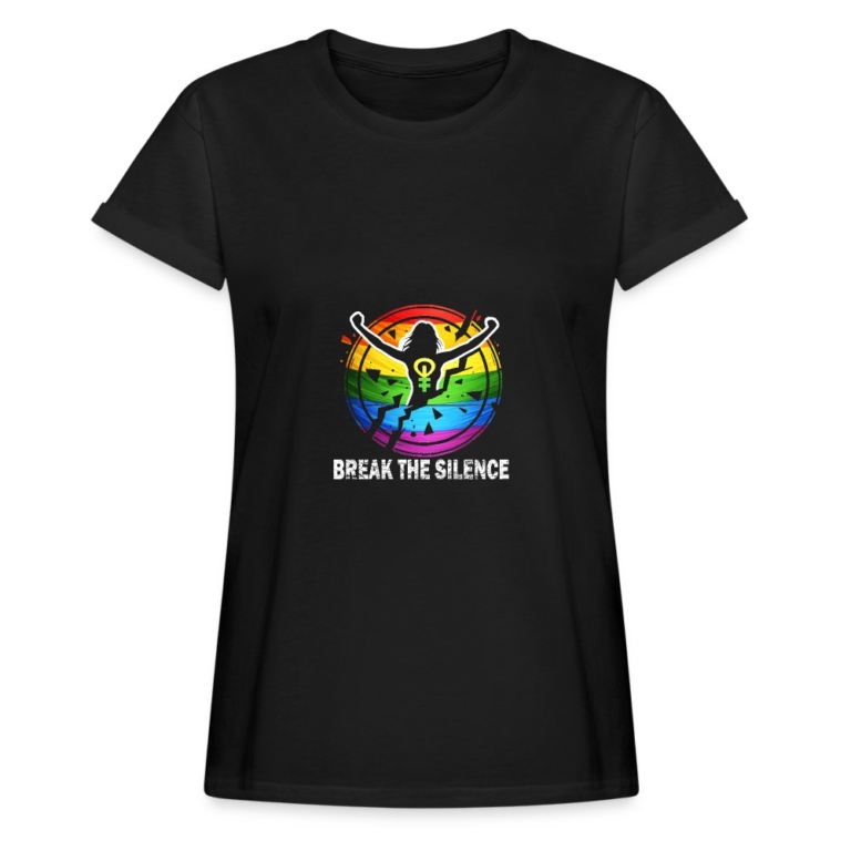 break-the-silence-relaxed-fit-frauen-t-shirt-schwarz