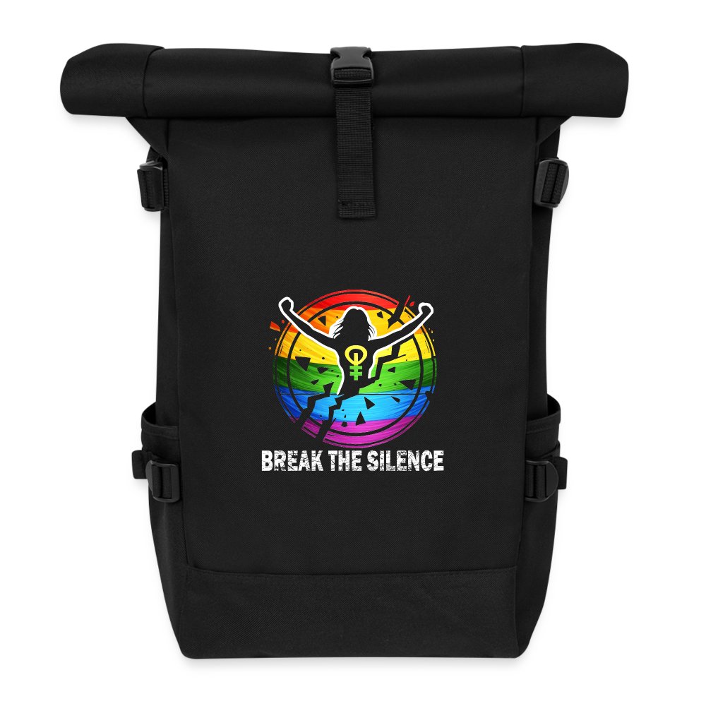 Break the Silence - Rolltop Rucksack Schwarz