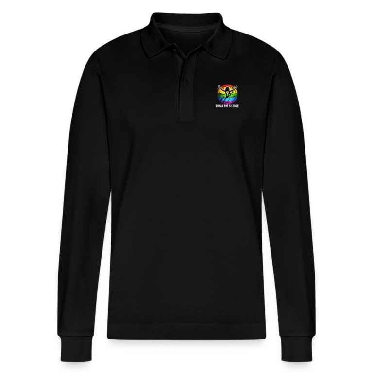 break-the-silence-stanleystella-unisex-bio-langarm-poloshirt-prepster-schwarz