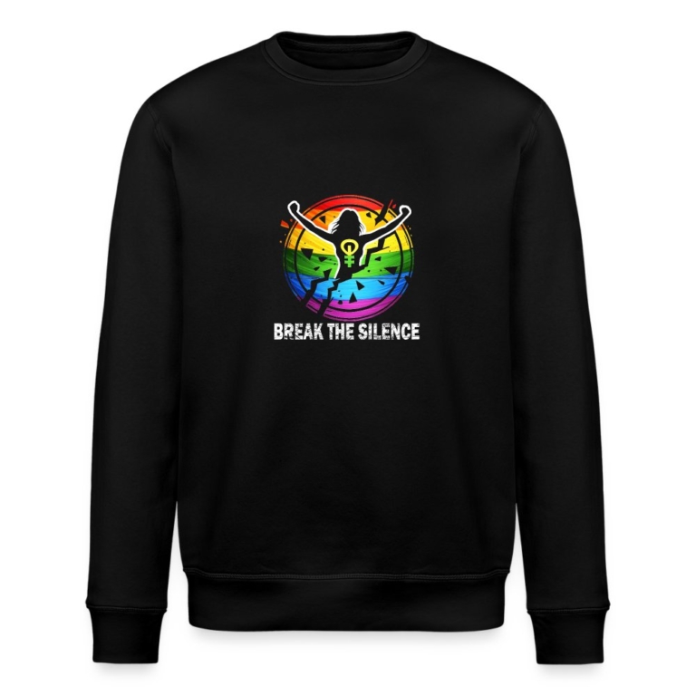 break-the-silence-stanleystella-unisex-bio-sweatshirt-roller-schwarz
