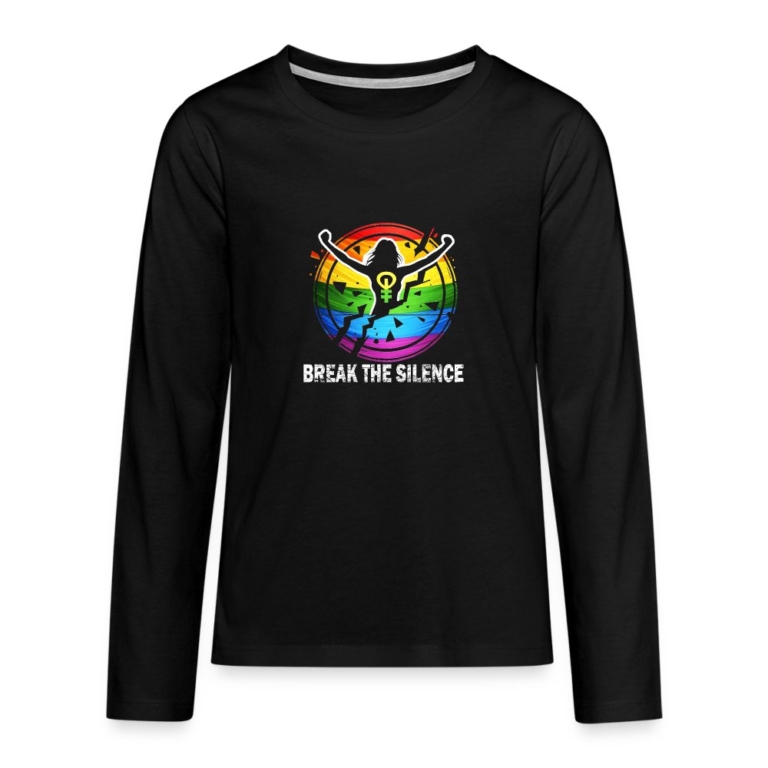 break-the-silence-teenager-premium-langarmshirt-schwarz