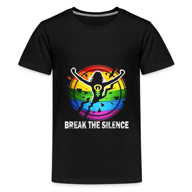 break-the-silence-teenager-premium-t-shirt-schwarz
