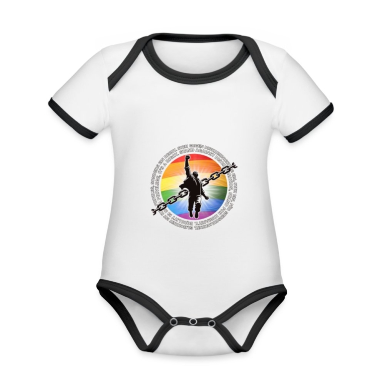 breaking-chains-for-equality-baby-bio-kurzarm-kontrastbody-weiss-schwarz