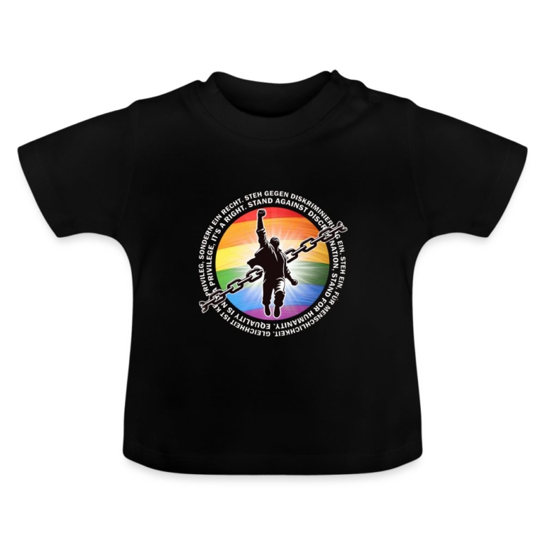 breaking-chains-for-equality-baby-bio-t-shirt-mit-rundhals-schwarz