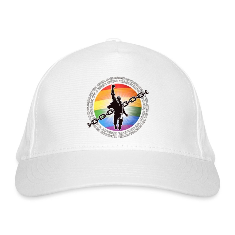 breaking-chains-for-equality-bio-baseballkappe-weiss