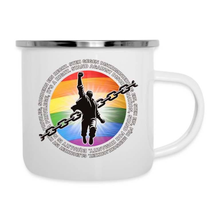 breaking-chains-for-equality-emaille-tasse-weiss