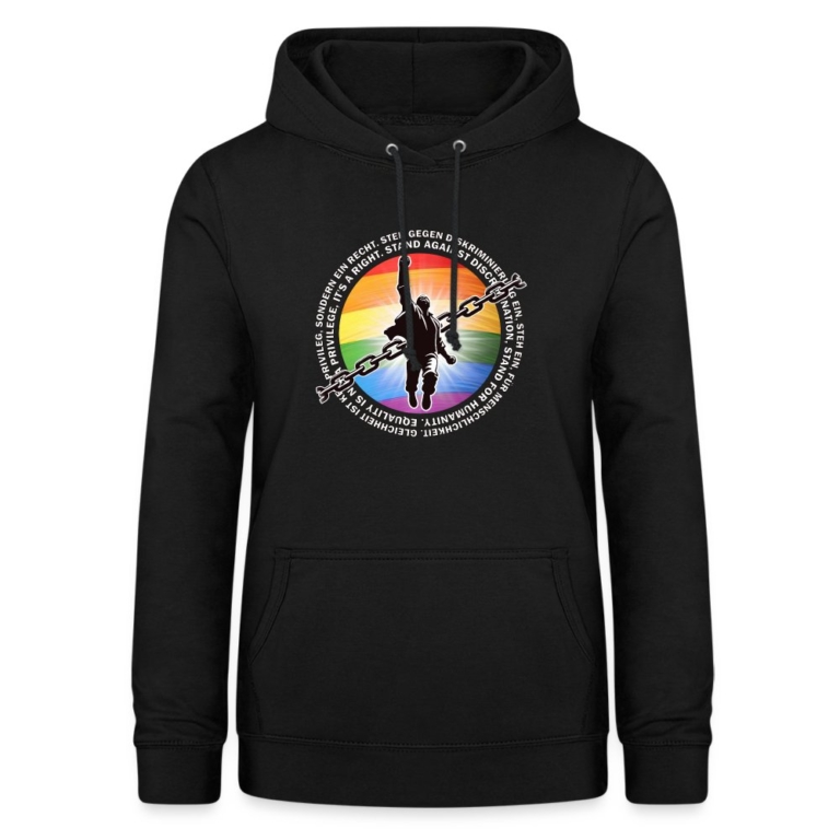 breaking-chains-for-equality-frauen-hoodie-schwarz