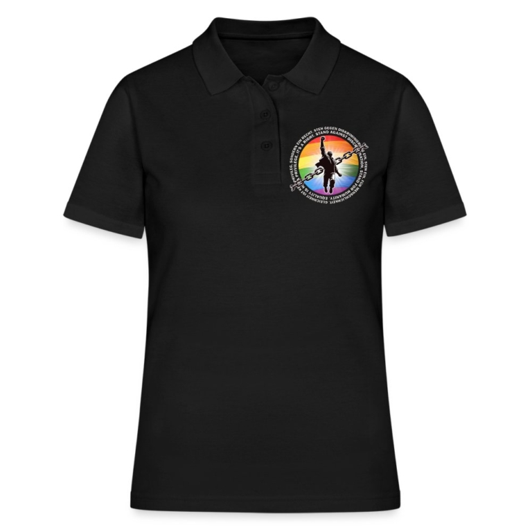 breaking-chains-for-equality-frauen-polo-shirt-schwarz