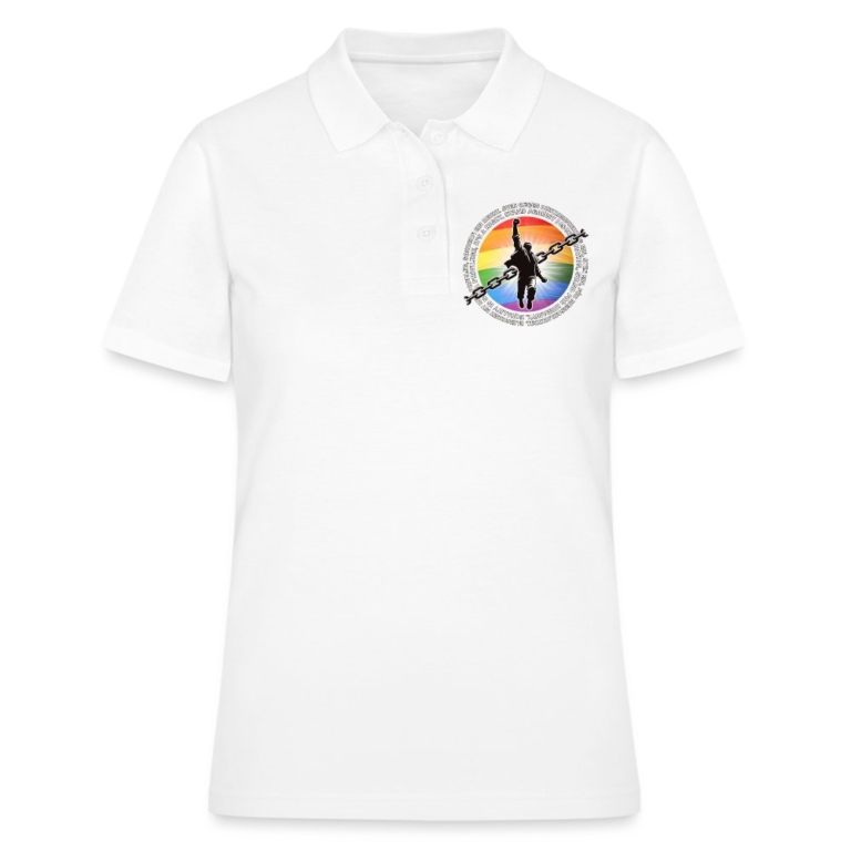 breaking-chains-for-equality-frauen-polo-shirt-weiss