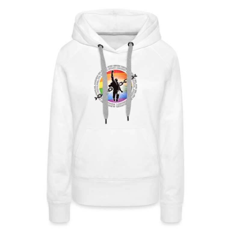 breaking-chains-for-equality-frauen-premium-hoodie-weiss