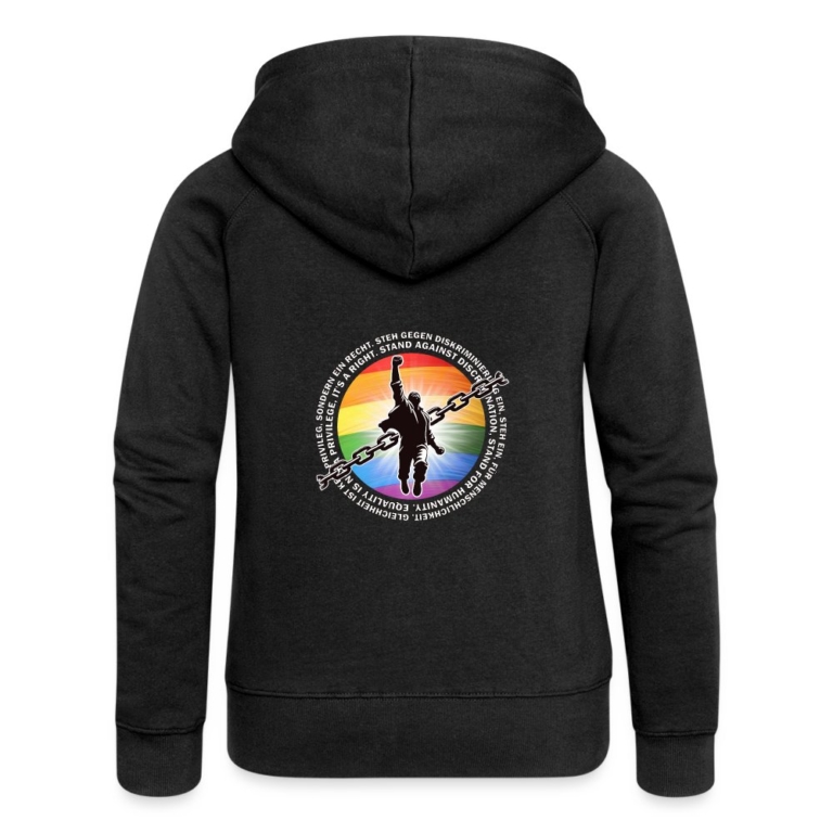 breaking-chains-for-equality-frauen-premium-kapuzenjacke-schwarz