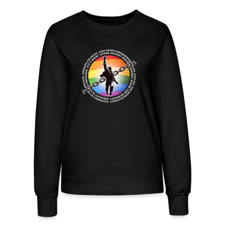breaking-chains-for-equality-frauen-sweatshirt-schwarz
