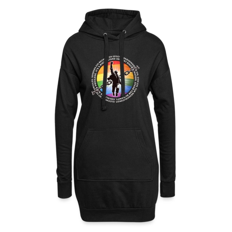 breaking-chains-for-equality-hoodie-kleid-schwarz