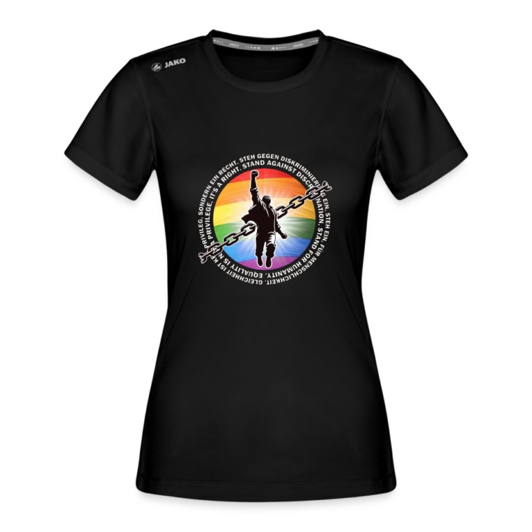 breaking-chains-for-equality-jako-frauen-t-shirt-run-20-schwarz