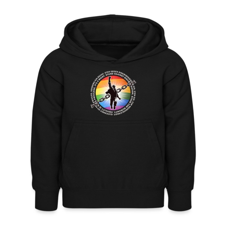 breaking-chains-for-equality-kinder-hoodie-schwarz