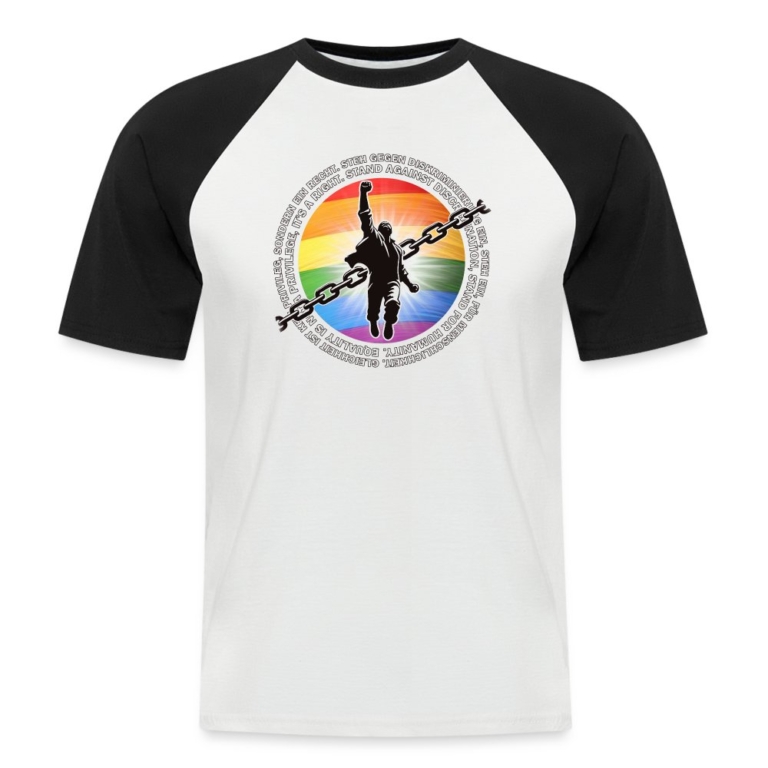 breaking-chains-for-equality-maenner-baseball-t-shirt-weiss-schwarz