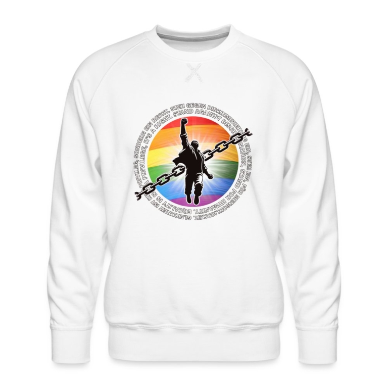 breaking-chains-for-equality-maenner-premium-pullover-weiss