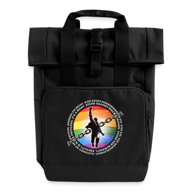 breaking-chains-for-equality-rolltop-rucksack-mit-zwei-griffen-schwarz