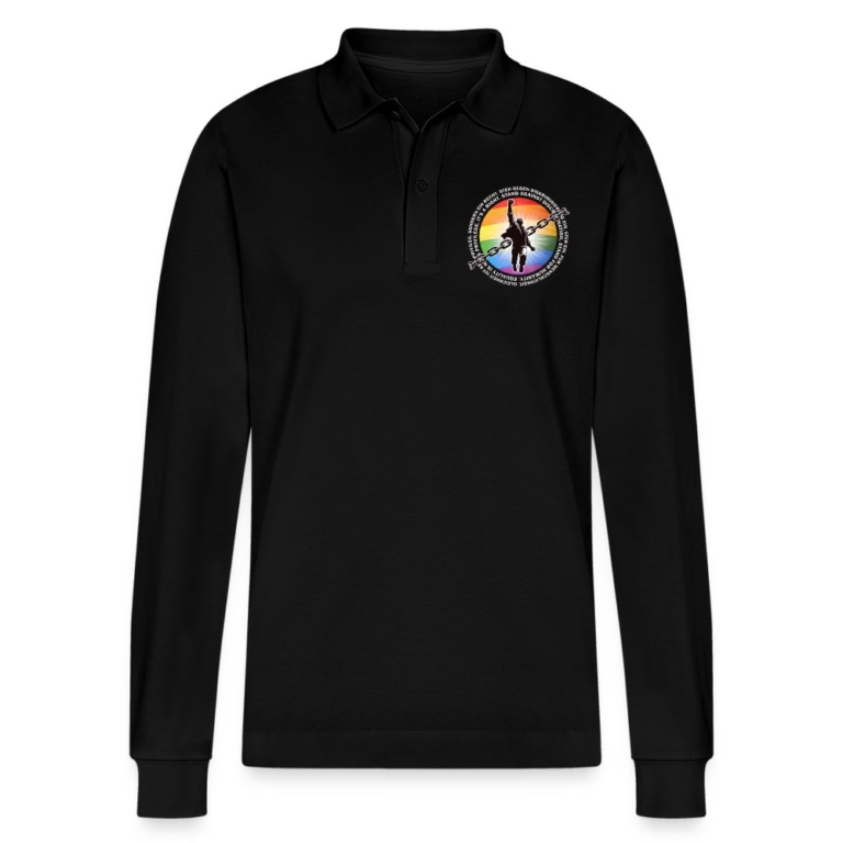 breaking-chains-for-equality-stanleystella-unisex-bio-langarm-poloshirt-prepster-schwarz