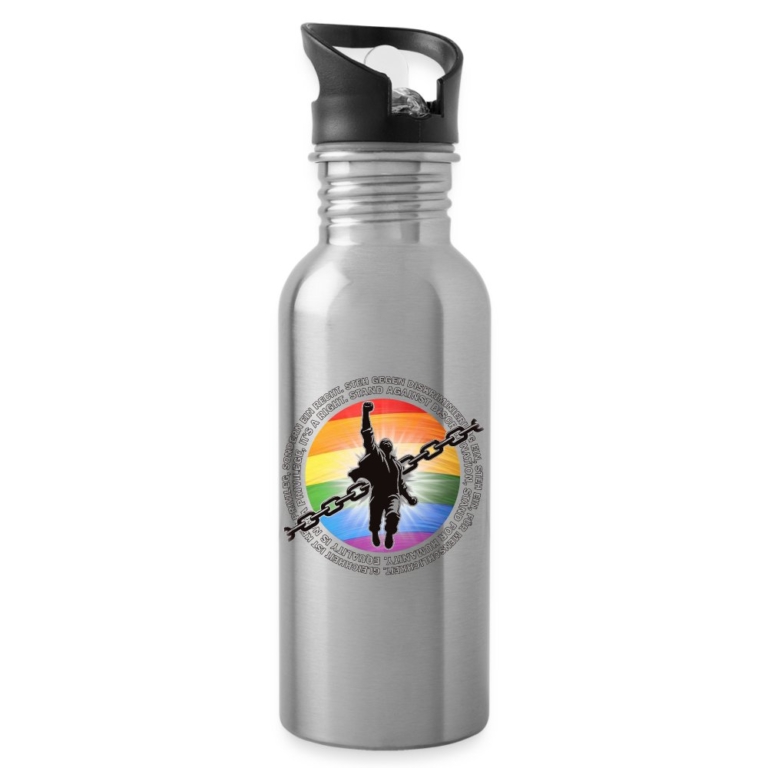 breaking-chains-for-equality-trinkflasche-mit-integriertem-trinkhalm-lightsilver