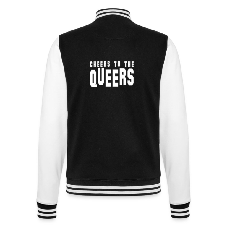 cheers-to-the-queers-college-sweatjacke-schwarz-weiss
