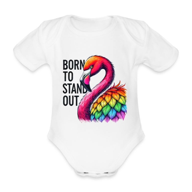 flamingo-in-pride-farben-baby-bio-kurzarm-body-weiss