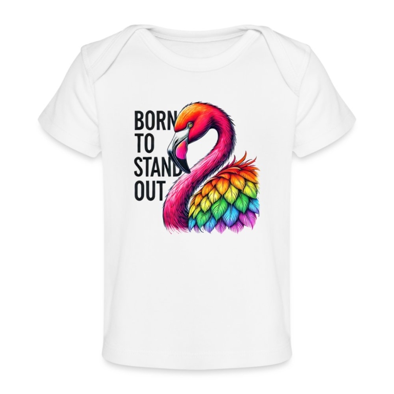 flamingo-in-pride-farben-baby-bio-t-shirt-weiss