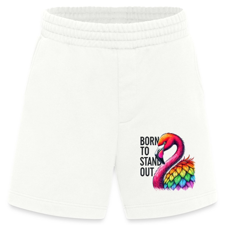 flamingo-in-pride-farben-heavyweight-organic-shorts-made-in-eu-off-white