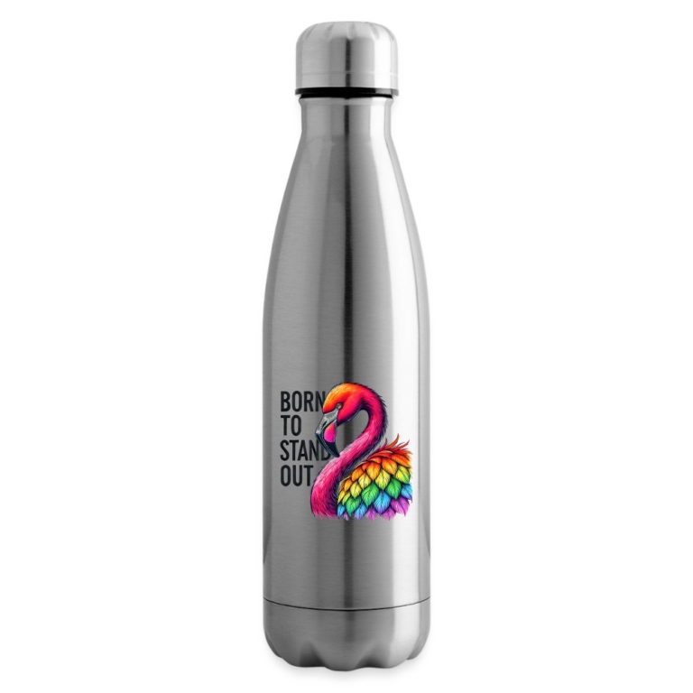 flamingo-in-pride-farben-isolierflasche-lightsilver