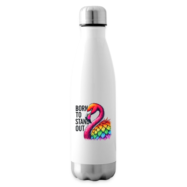 flamingo-in-pride-farben-isolierflasche-weiss